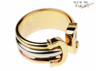 CARTIER-RING-DOUBLE-C-LOGO-TRINITY-BAND-18K750-TRICOLOR-GOLD-BAGUE-ANELLO-Gr51-394976773660-10