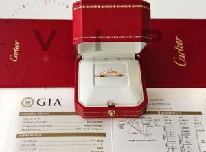 CARTIER 1895 Solitaire Ring 18K/750er Roségold & 0,19 ct. Diamant (Größe 51)