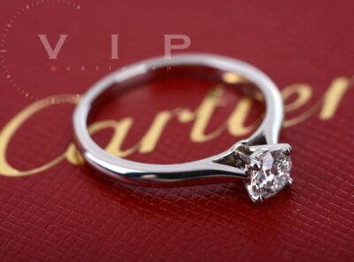 CARTIER 1895 Solitaire Ring – 950 platinum & 0.30ct brilliant (size: 51)