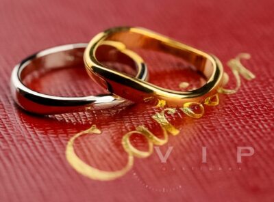 CARTIER LOVE ME 2-Band Ring Weissgold & Gelbgold (Größe: 50)