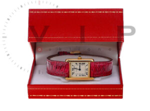 CARTIER TANK LOUIS MONTRE 18K SOLID GOLD DAMENUHR + ORIGINAL BOX