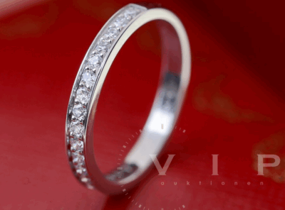 CARTIER 1895 wedding ring 950 platinum 19 diamonds (size 52)