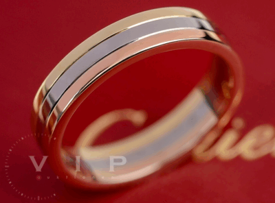 CARTIER Trinity Ehering – Vendôme Louis Cartier 18K Tricolor Gold (Größe 60)