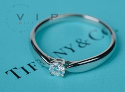 TIFFANY & Co. Engagement Ring 950 Platinum & Diamonds 0.20ct (size: 55,5)