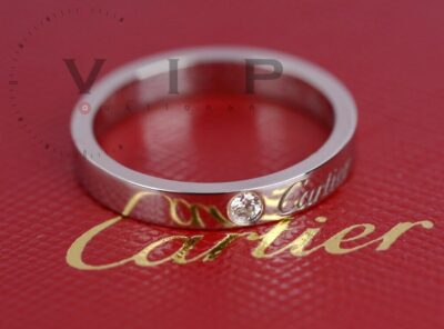 CARTIER Wedding Ring “C DE CARTIER” 950 Platinum & 0.03ct Diamond (size: 56)