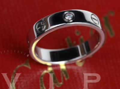 CARTIER LOVE Ring 18K White Gold & Diamond (Size 50)