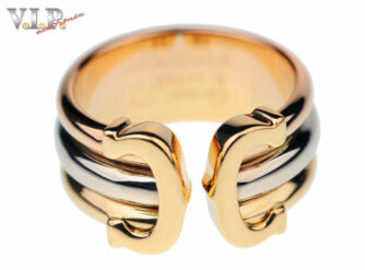 CARTIER-RING-Gr52-DOUBLE-C-LOGO-TRINITY-BAND-18K750-TRICOLOR-GOLD-BAGUE-ANELLO-394642270055