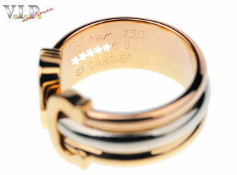 CARTIER-RING-Gr52-DOUBLE-C-LOGO-TRINITY-BAND-18K750-TRICOLOR-GOLD-BAGUE-ANELLO-394642270055-6