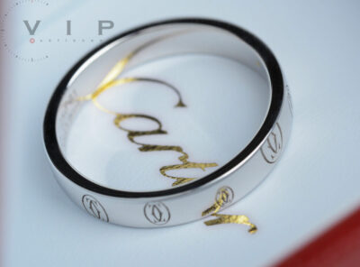 CARTIER Ring LOGO DE CARTIER “HAPPY BIRTHDAY” Unisex 950 Platinum (Size 60)