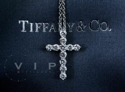 Tiffany Cross Pendant 950 Platinum & 0.42ct Diamonds