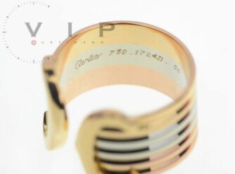 CARTIER-RING-DOUBLE-C-LOGO-TRINITY-BAND-18K750-TRICOLOR-GOLD-BAGUE-ANELLO-RW-50-395558374236-9