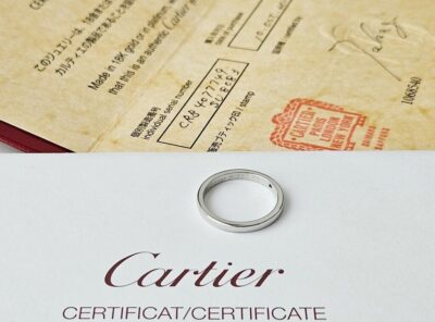 CARTIER “BALLERINE” Wedding Ring 950 Platinum & Diamond (Size 49)