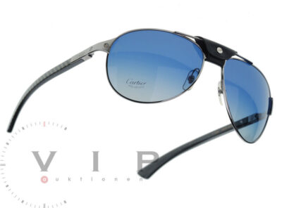 CARTIER SUNGLASSES SANTOS-DUMONT WOOD & RUTHENIUM FINISH