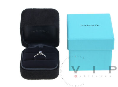 TIFFANY & CO. Setting Ring 950 Platinum and 0.18ct. Diamond (size: 50)