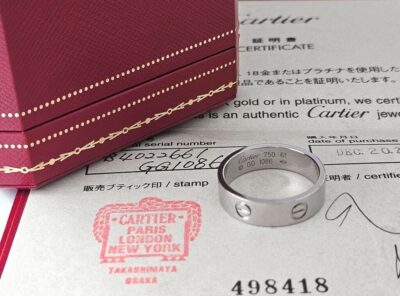 CARTIER LOVE Medium Ring 18 Karat Weißgold Unisex (Größe 61)