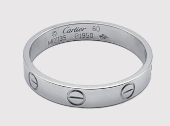 CARTIER-LOVE-TRAURING-EHERING-Pt950-PLATIN-PLATINUM-RING-ANELLO-BAGUE-UNISEX-60-396576366479-6