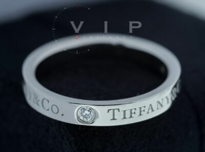 Tiffany T&CO. Bandring 950er Platin mit 3 runden  Brillanten (größe: 51,5)